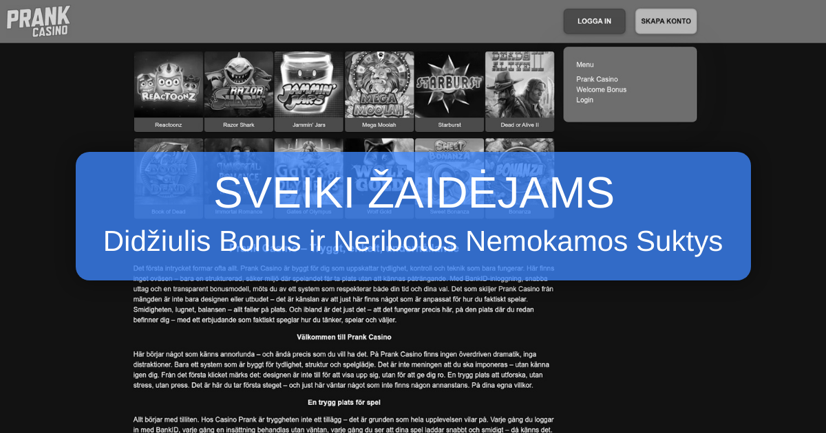 Prank Casino Lietuvoje
