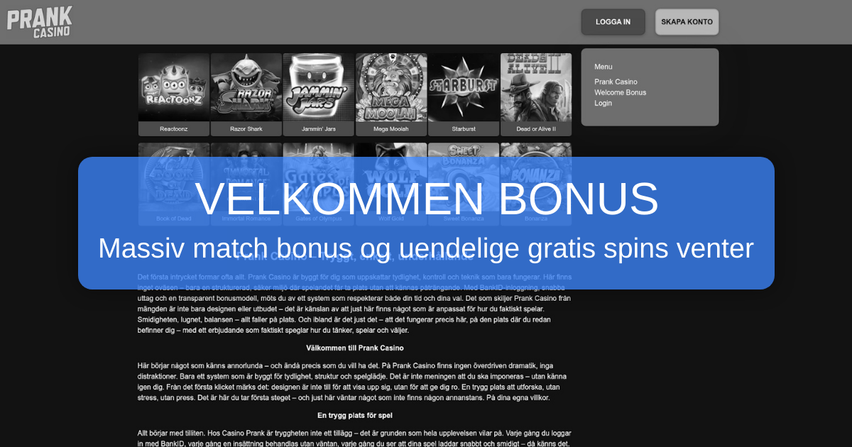 Prank Casino for danske spillere